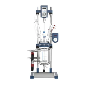 Reator de vidro encamisado de bancada 3L da Vortex-R para processos laboratoriais e industriais.